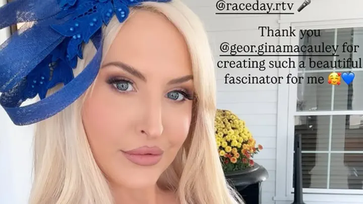 BBC Presenter Emma Louise Jones Shines in Blue Dress at Breeders Cup