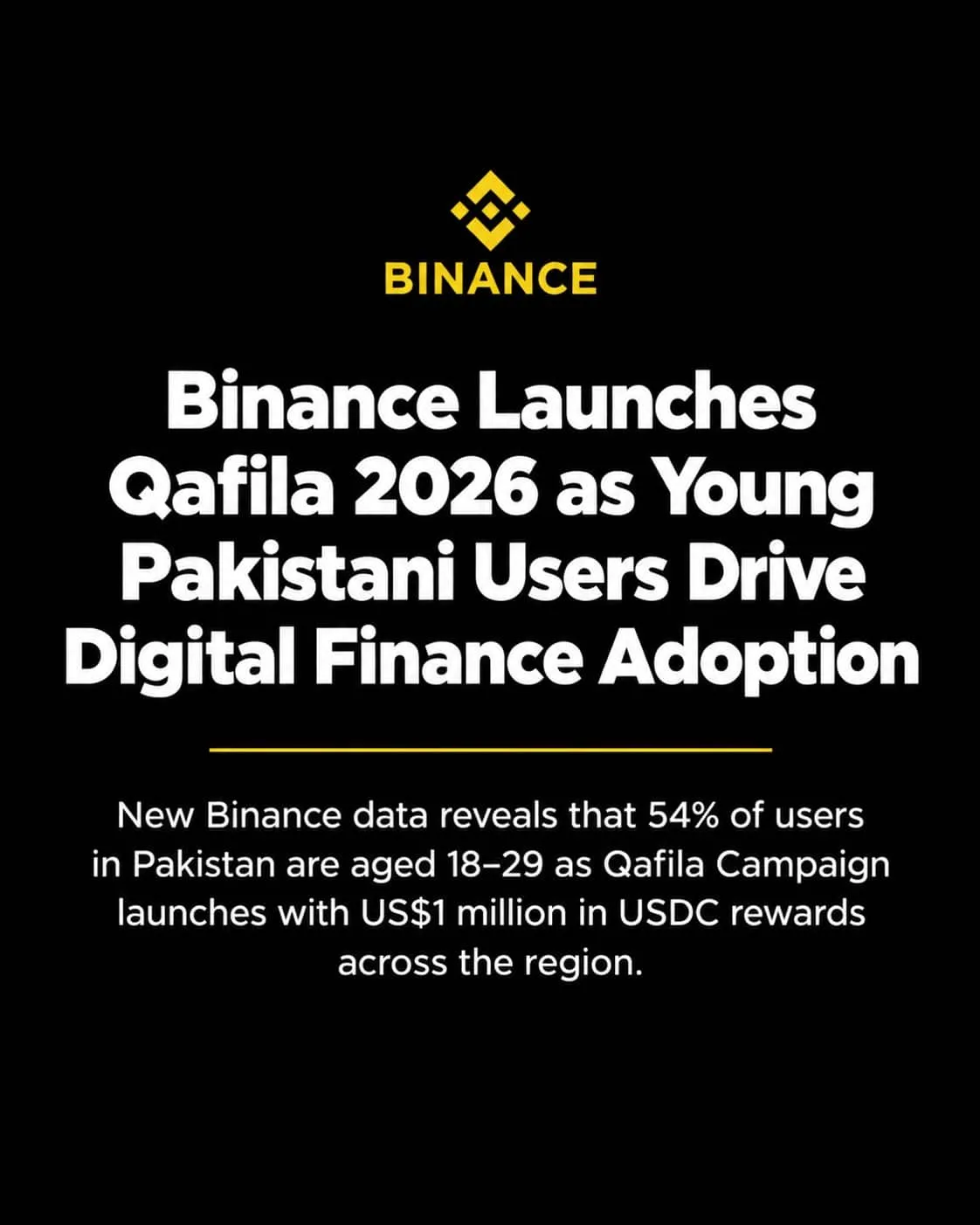 Binance Unveils Qafila 2026 With US$1 Million Reward Pool For MENA And Pakistan