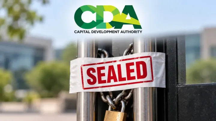 Capital Development Authority Seals Nine Illegal Housing Project Offices in Islamabad