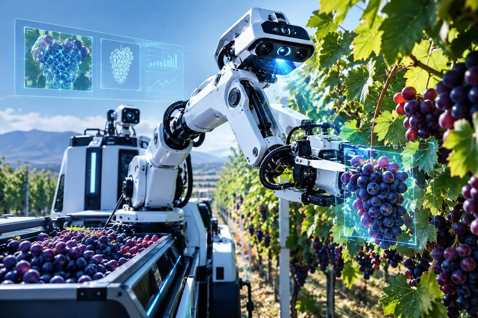 China Displays Robot Capable of Harvesting 4,800 kg of Grapes in Eight Hours
