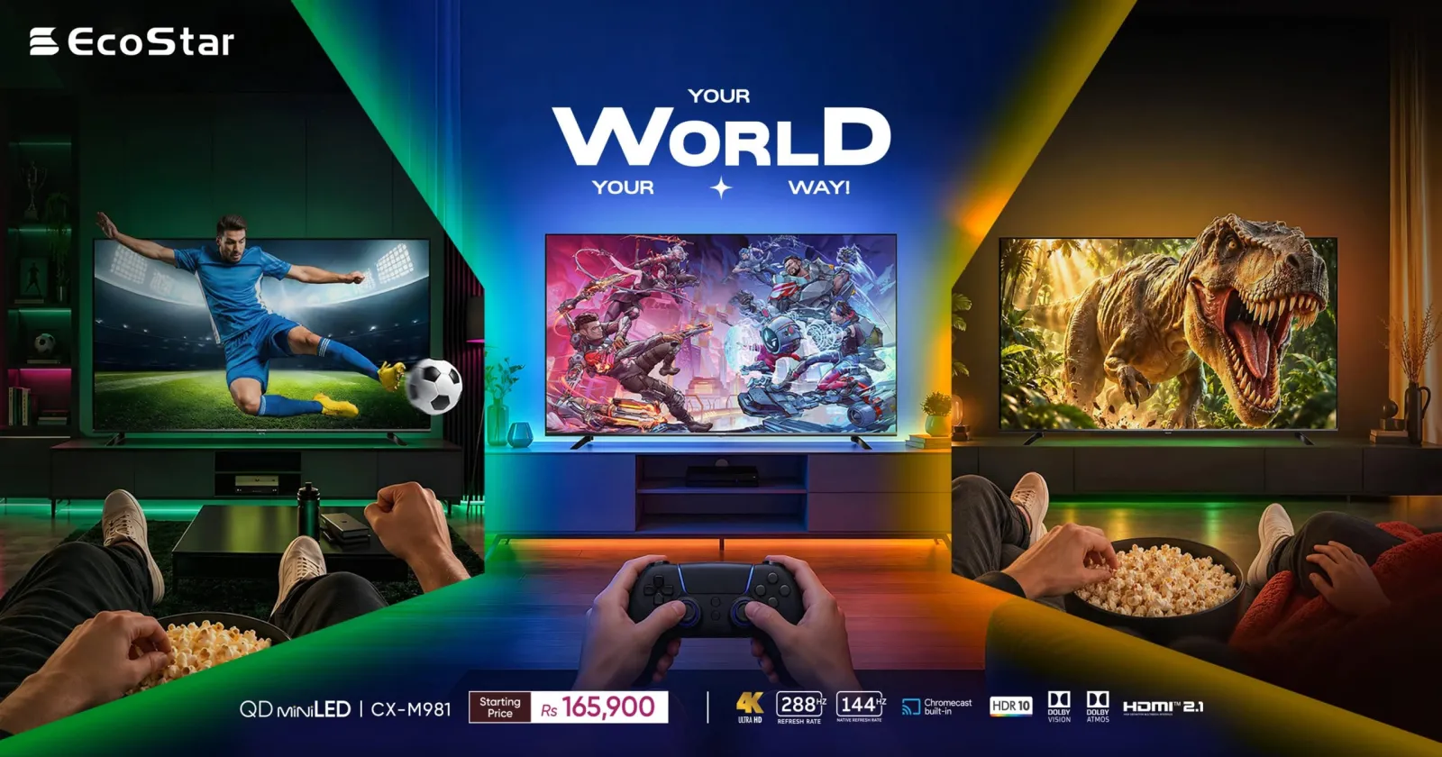 EcoStar Releases Massive 100-Inch QD Mini LED TV in Pakistan