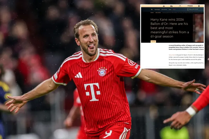 Ballon d'Or Site Accidentally Reveals Harry Kane as Winner