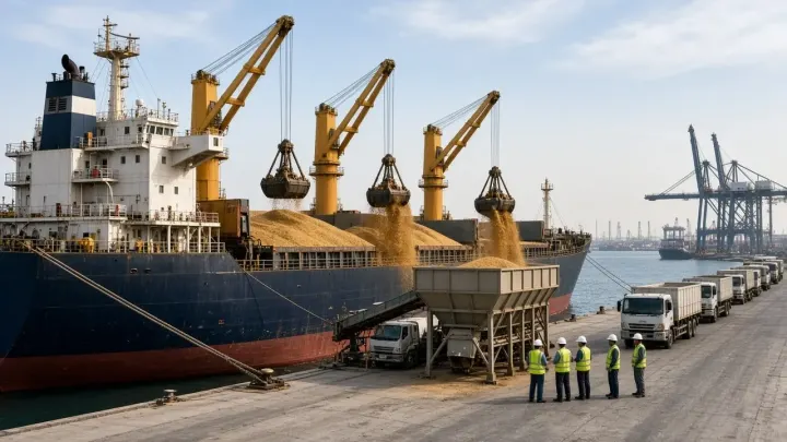 Karachi Port Receives First Shipment of Imported Wheat