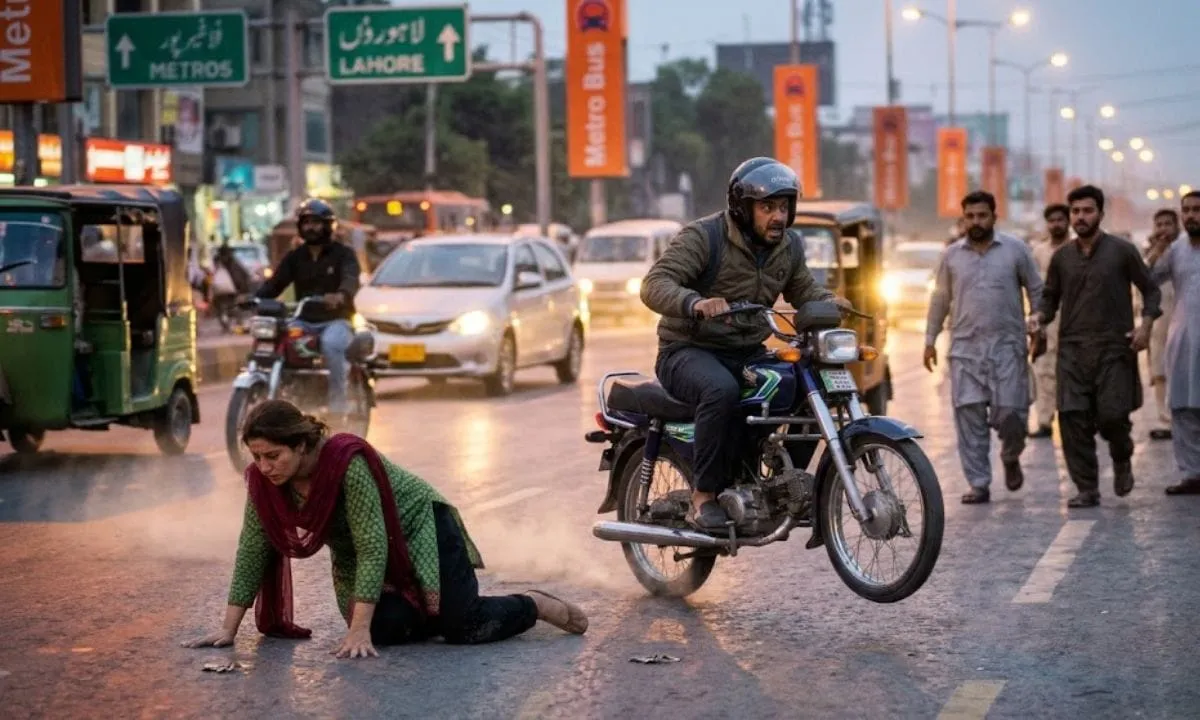 Lahore Woman Leaps From Ride-Hailing Bike to Flee Harassment