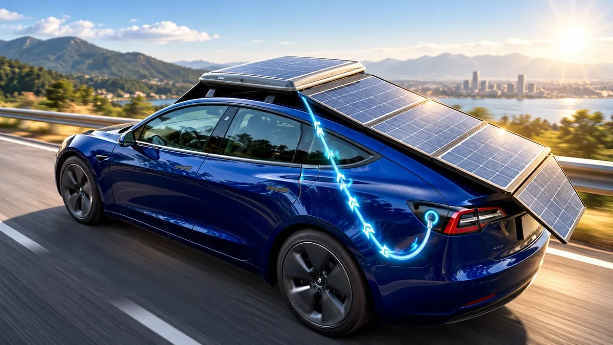 Innovative Roof Mounted Solar System Charges Electric Cars On The Go