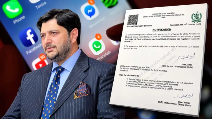 Barrister Syed Azfar Ali Nasir Named Head of Social Media Regulatory Authority