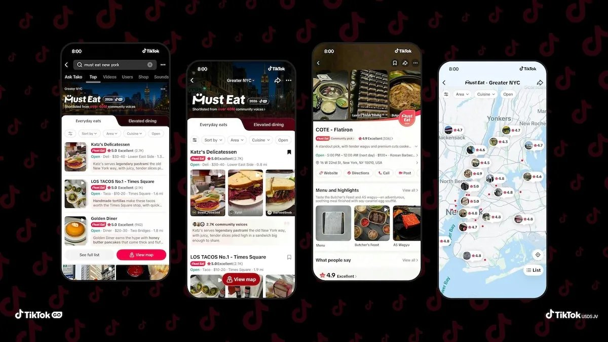 TikTok Rolls Out "Must Eat" Restaurant Guide
