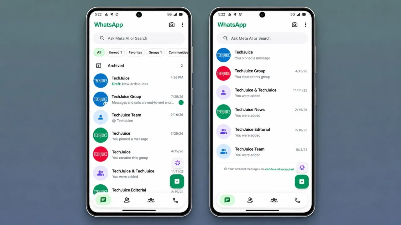 WhatsApp Tests Self-Shrinking Navigation Bar for Android